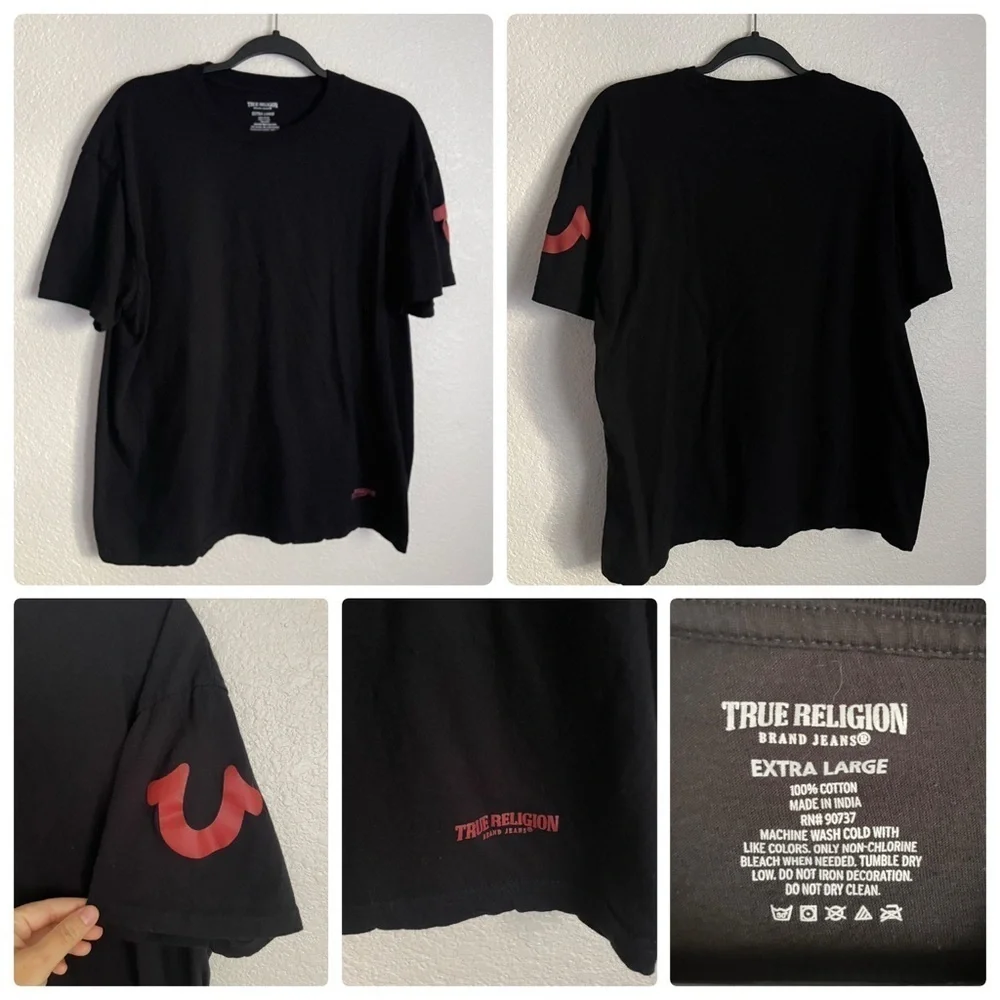 True Religion Men’s Crewneck Undershirt Tee Bundle of 2 Shirts XL Black